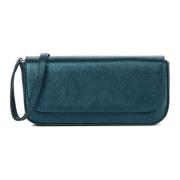 Petrol Leren Clutch Tas Unisa , Blue , Unisex