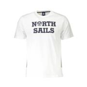 Elegant wit rondhals T-shirt met print North Sails , White , Heren