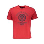 Rood Katoen Print Logo T-Shirt North Sails , Red , Heren