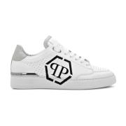 Wit Zwart Lo Top Sneakers Philipp Plein , White , Heren