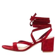 Pre-owned Suede sandals Gianvito Rossi Pre-owned , Red , Dames