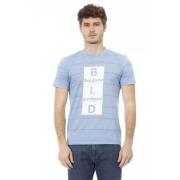 Elegante Lichtblauwe Katoenen T-Shirt Baldinini , Blue , Heren