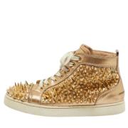 Pre-owned Leather sneakers Christian Louboutin Pre-owned , Yellow , Da...