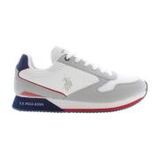 Sportschoen met contrasterend logo U.s. Polo Assn. , White , Heren