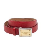 Pre-owned Leather belts Dolce & Gabbana Pre-owned , Red , Dames