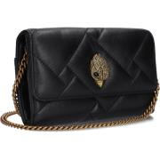 Zwarte Leren Clutch Portemonnee Op Ketting Kurt Geiger , Black , Dames