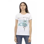 Elegant wit bedrukt T-shirt Trussardi , White , Dames