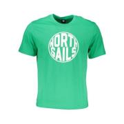 Groene Katoenen Logoprint T-shirt North Sails , Green , Heren