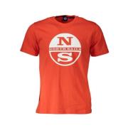 Rood Katoenen T-shirt met Nautische Charme North Sails , Red , Heren