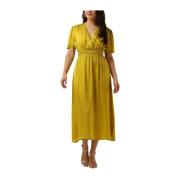 Gele Midi Jurk Cosima Suncoo , Yellow , Dames