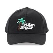 Sketchy Baseball Cap met Rubberen Letters Palm Angels , Black , Heren