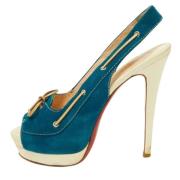 Pre-owned Leather heels Christian Louboutin Pre-owned , Blue , Dames