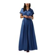 Blondie Maxi Jurk in Lichtblauw Semicouture , Blue , Dames