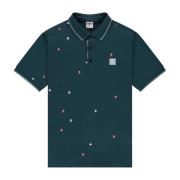 Zircon Polo Shirt met onregelmatig patroon Kultivate , Blue , Heren