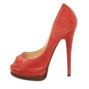 Pre-owned Suede heels Casadei Pre-owned , Red , Dames