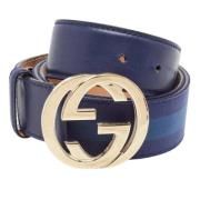 Pre-owned Leather belts Gucci Vintage , Blue , Heren