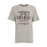 Grijs Bedrukt T-Shirt Golden Goose , Gray , Heren