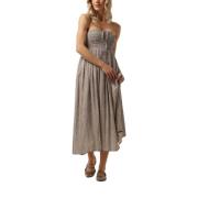 Taupe Maxi Jurk Moscow , Beige , Dames