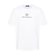 Witte Katoenen Jersey T-shirt met Medusa Head Versace , White , Heren