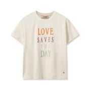 Love Saves the Day Tee MOS Mosh , White , Dames