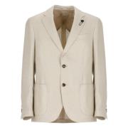 Beige Kasjmier Zijden Jas Peak Revers Lardini , Beige , Heren