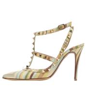 Pre-owned Leather heels Valentino Vintage , Beige , Dames