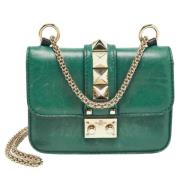 Pre-owned Leather shoulder-bags Valentino Vintage , Green , Dames