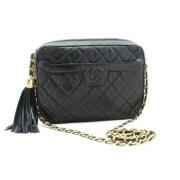 Pre-owned Leather chanel-bags Chanel Vintage , Black , Dames