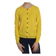 Gele Katoenen Knopen Sweater Jucca , Yellow , Dames