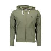 Groen katoenen sweatshirt met capuchon en rits U.s. Polo Assn. , Green...