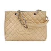 Pre-owned Leather chanel-bags Chanel Vintage , Beige , Dames