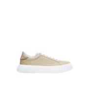 Elegante Leren Sneakers in Goud Casadei , Yellow , Dames