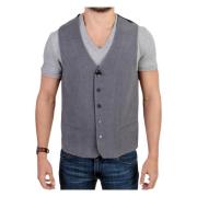 Grijze Casual Vest Italiaanse Elegantie Costume National , Gray , Here...