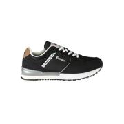 Zwarte Polyester Sneaker met Veters Carrera , Black , Heren