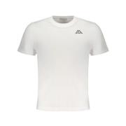 Wit Katoenen T-Shirt Kappa , White , Heren