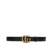 GG Marmont Leren Riem Gucci , Black , Dames