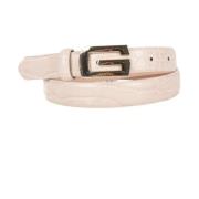 Croco Logo Gesp Riem - Beige Guess , Pink , Dames