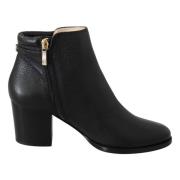 Elegante Zwarte Leren Laarzen met Hak Jimmy Choo , Black , Dames