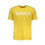 Gele Katoenen T-shirt met Print Timberland , Yellow , Heren