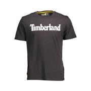 katoenen T-shirt in zwart Timberland , Black , Heren