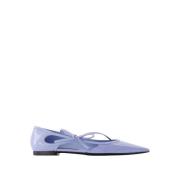 Blauwe Kalfsleren Slip-On Ballerina's Dolce & Gabbana , Blue , Dames