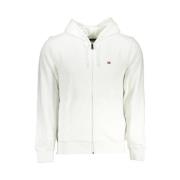 Wit sweatshirt met capuchon en borduursel Napapijri , White , Heren