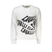 Elegant wit geborsteld logotrui Cavalli Class , White , Heren