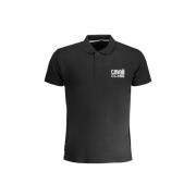 Zwart Katoenen Poloshirt met Print Cavalli Class , Black , Heren