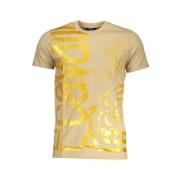 Beige Katoen Logo Print T-Shirt Cavalli Class , Beige , Heren