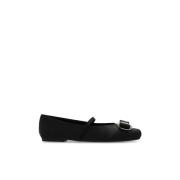 Satin Ballerina Zina Salvatore Ferragamo , Black , Dames