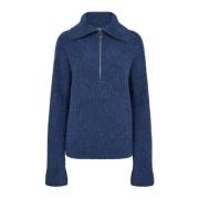 Highneck Knit Strik Set Sail MOS Mosh , Blue , Dames