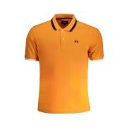 Oranje Katoenen Poloshirt met Korte Mouwen La Martina , Orange , Heren