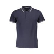 Blauw Katoenen Poloshirt met Borduurwerk Cavalli Class , Blue , Heren