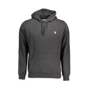 Zwarte katoenen hoodie met geborduurd logo U.s. Polo Assn. , Black , H...